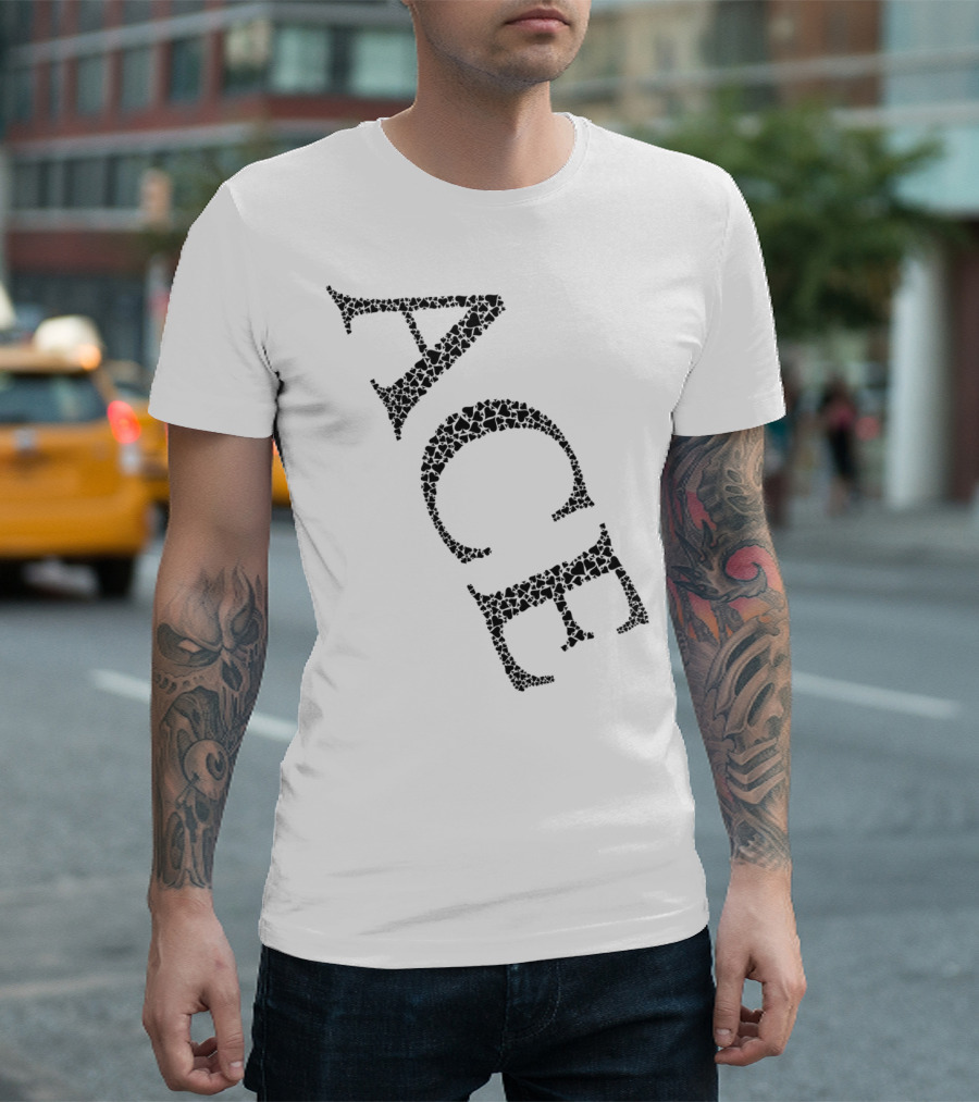 Ace Of Spades Textured Skull Motif T-Shirt