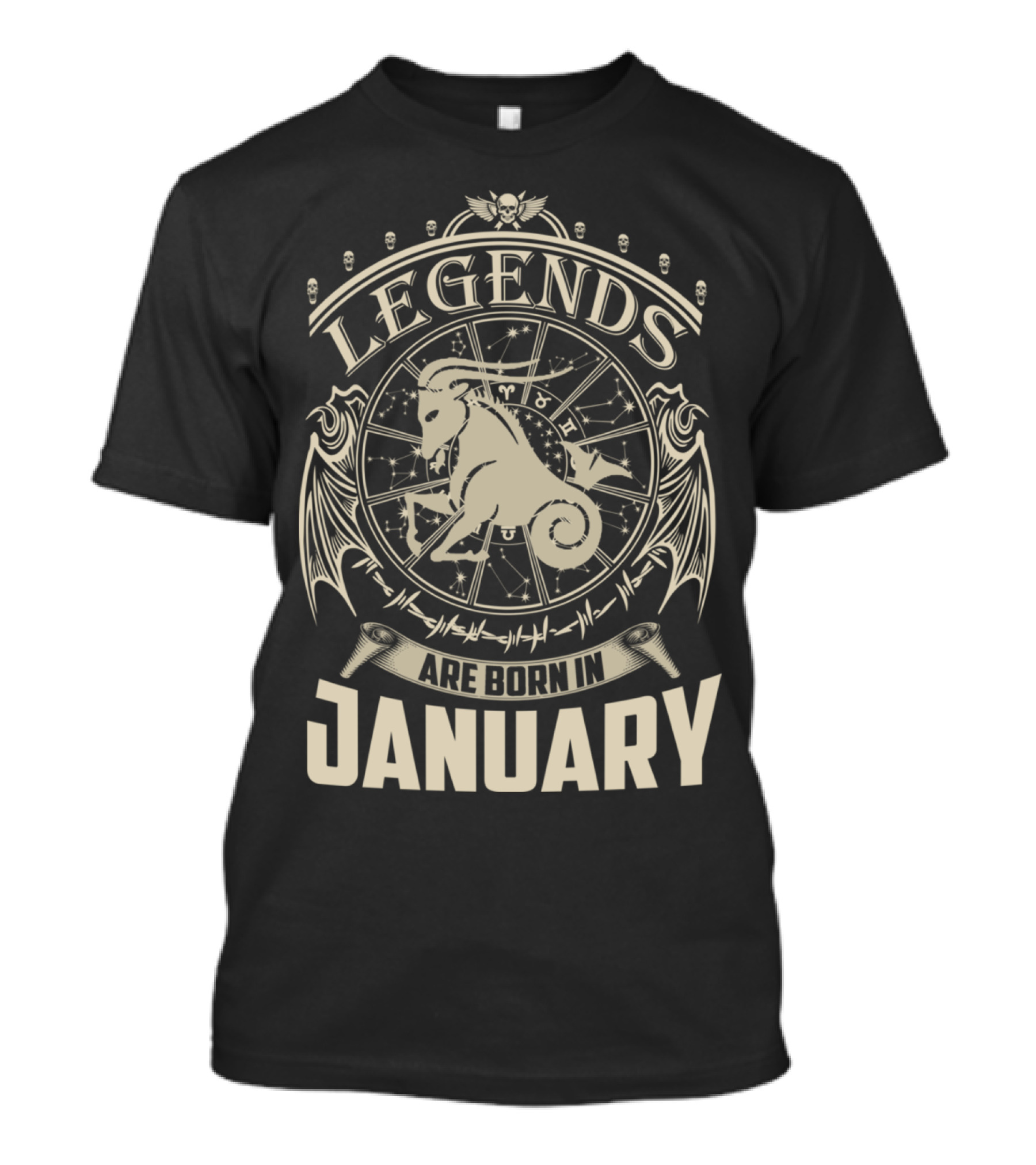 Legends Are Born In January Capricorn Zodiac Wheel T-Shirt