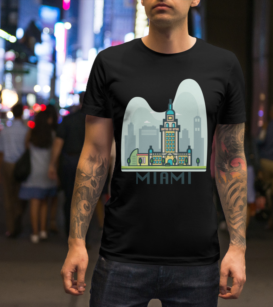 Miami City Skyline With Iconic Architecture T-Shirt
