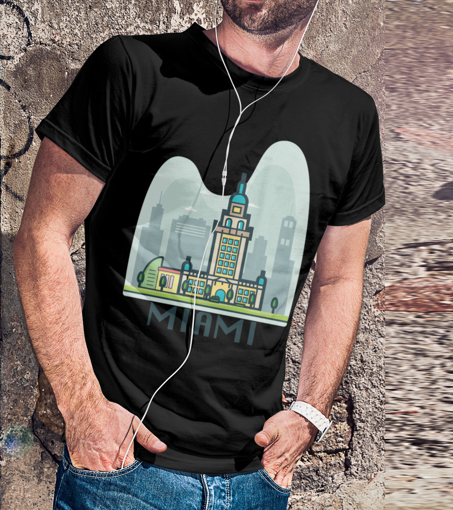 Miami City Skyline With Iconic Architecture T-Shirt