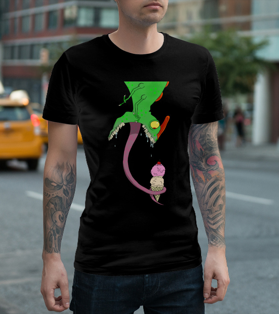 Cedric Monster Eating Ice Cream Cone T-Shirt