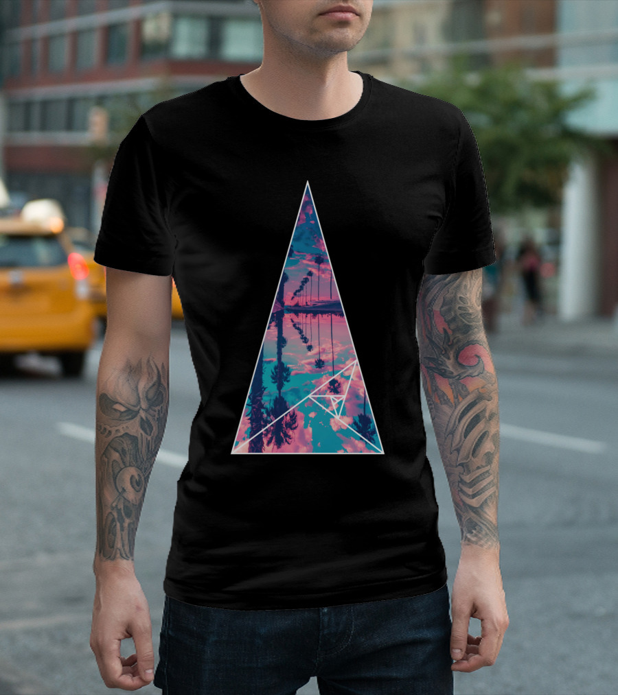 Miami Palm Reflections Triangle T-Shirt