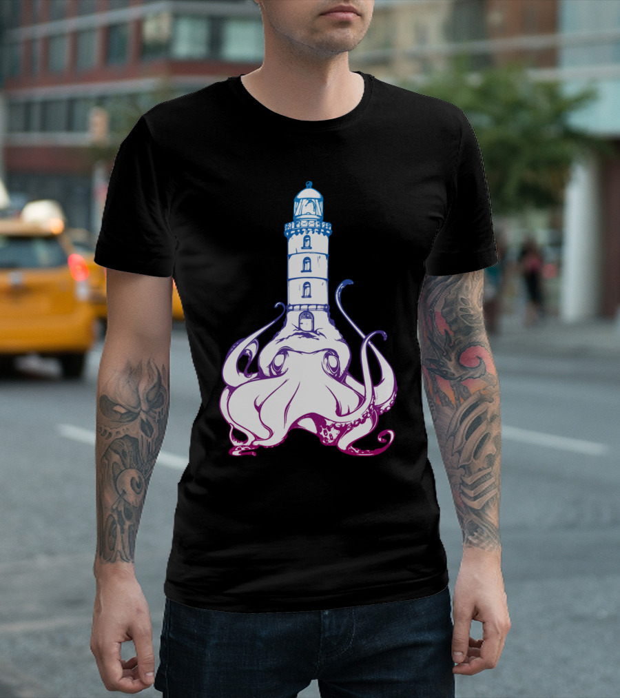 Octopus Lighthouse Nautical Fusion T-Shirt