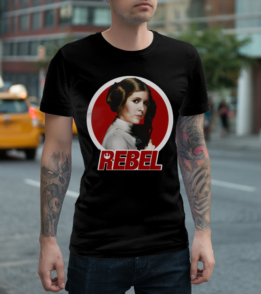 Rebel Leia Red Circle Icon with Blaster T-Shirt