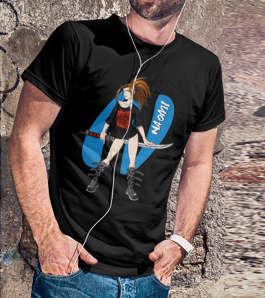 NAOMI Fear Me Anime Character With Sword And Boots T-Shirt