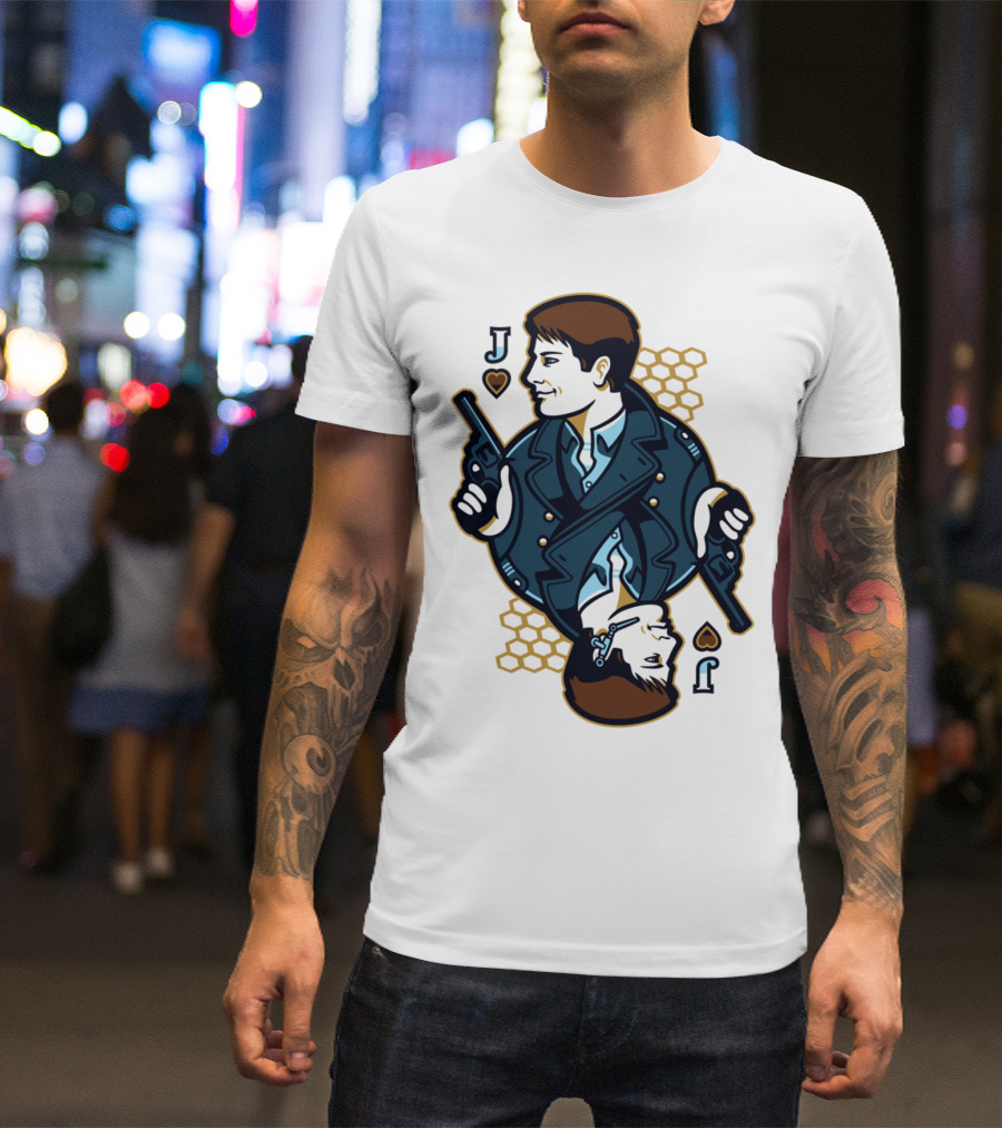 Jack Of Hearts With Pistols And Honeycomb T-Shirt
