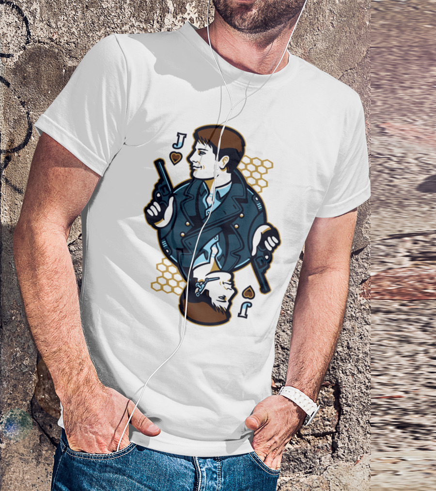 Jack Of Hearts With Pistols And Honeycomb T-Shirt