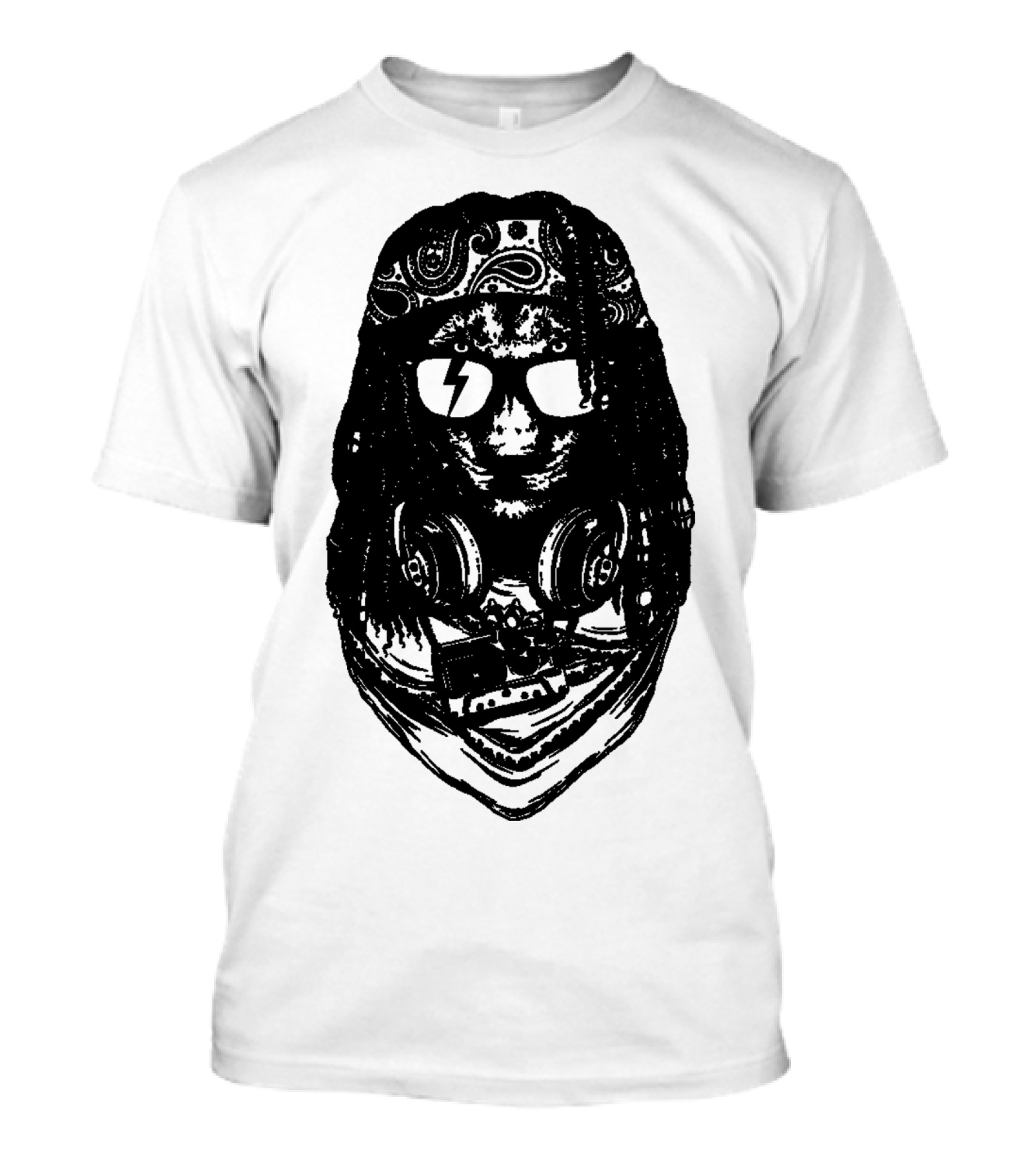 Rock And Roar Lion With Headphones And Lightning Sunglasses T-Shirt