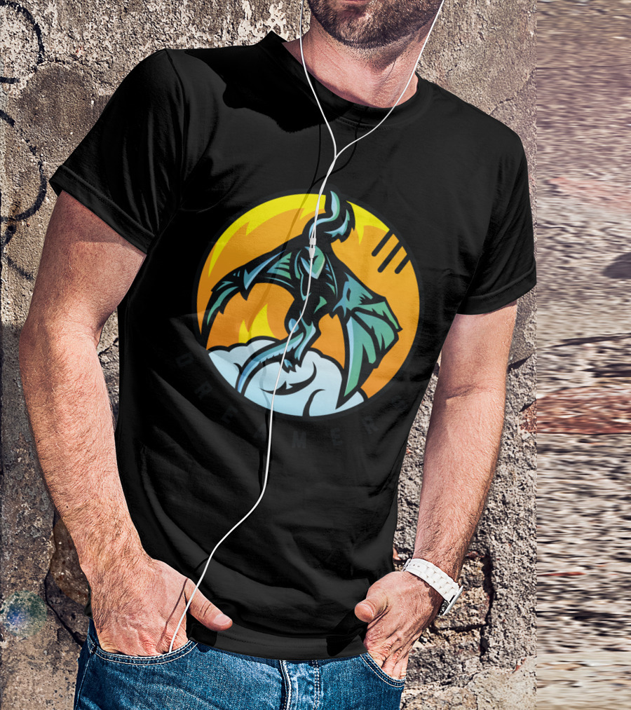 Dreamers Dragon Emblem Fiery Horizon T-Shirt