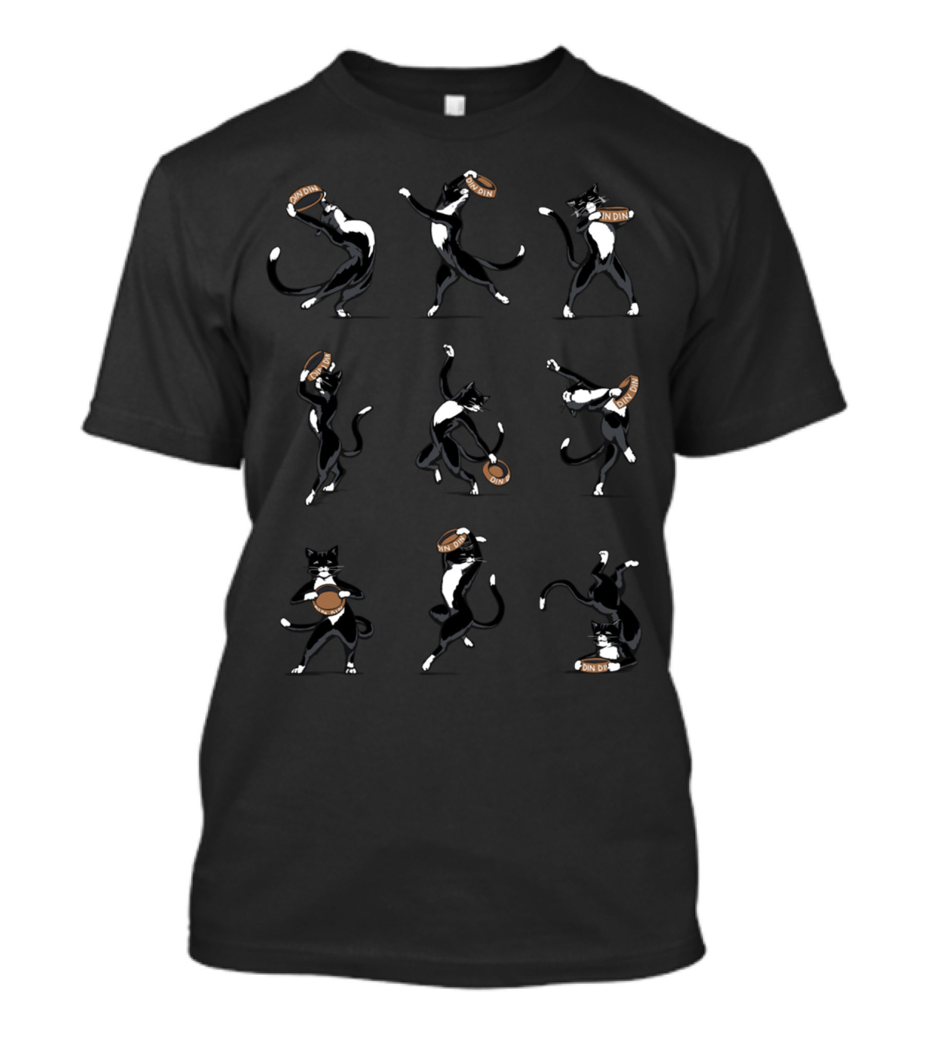 Dancing Tuxedo Cat Balancing Dinner Plates T-Shirt