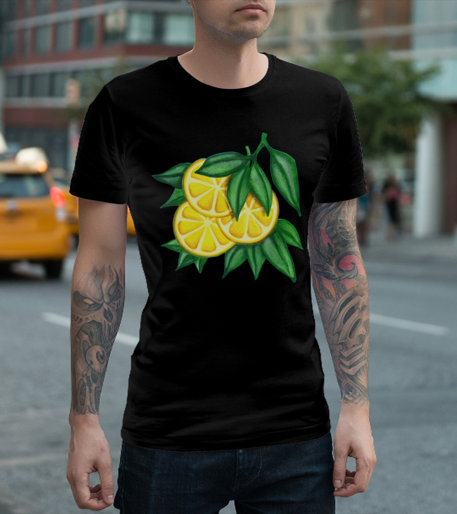 Lemon #1 PURPLER Fresh Citrus Green Leaves T-Shirt