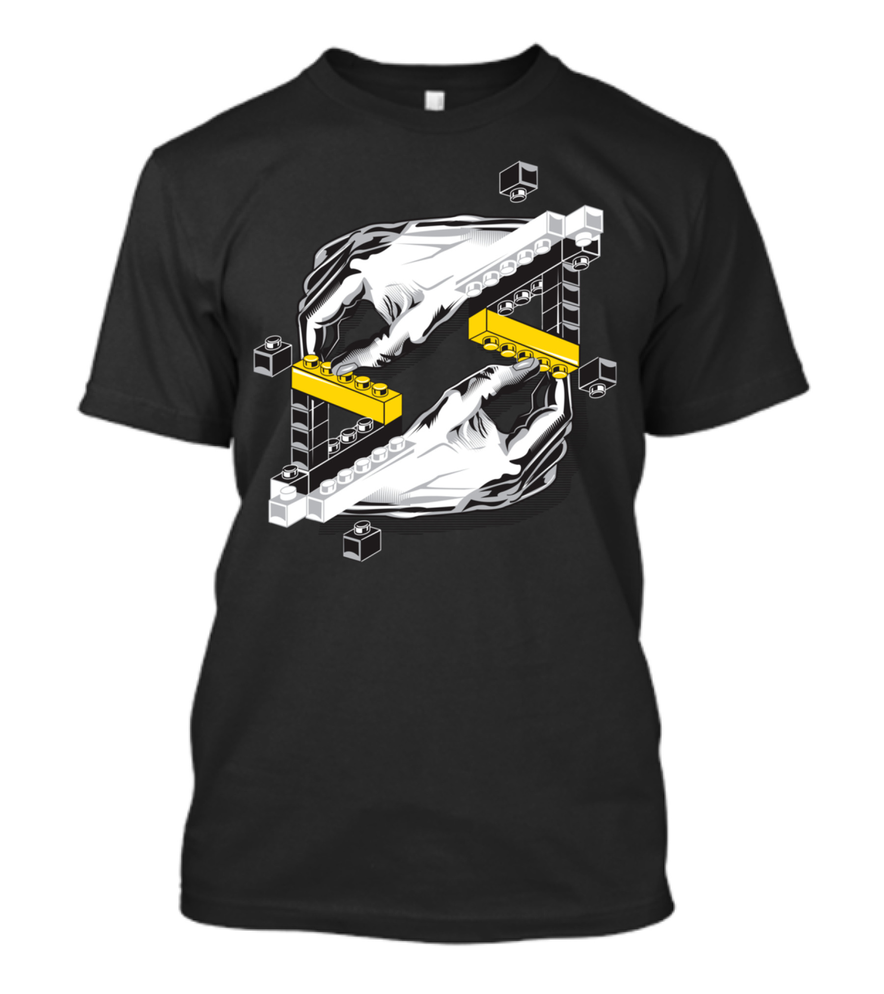 Hands Building Hands LEGO Blocks Yellow T-Shirt