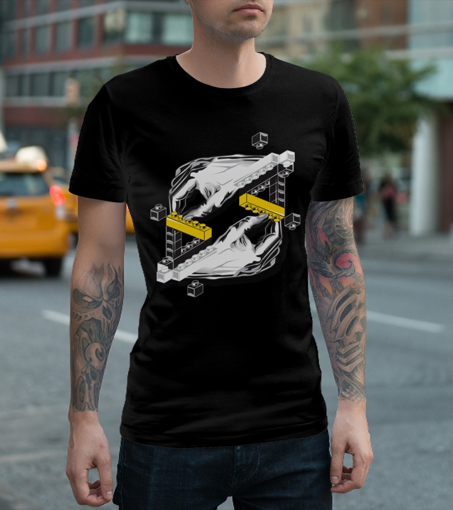 Hands Building Hands LEGO Blocks Yellow T-Shirt