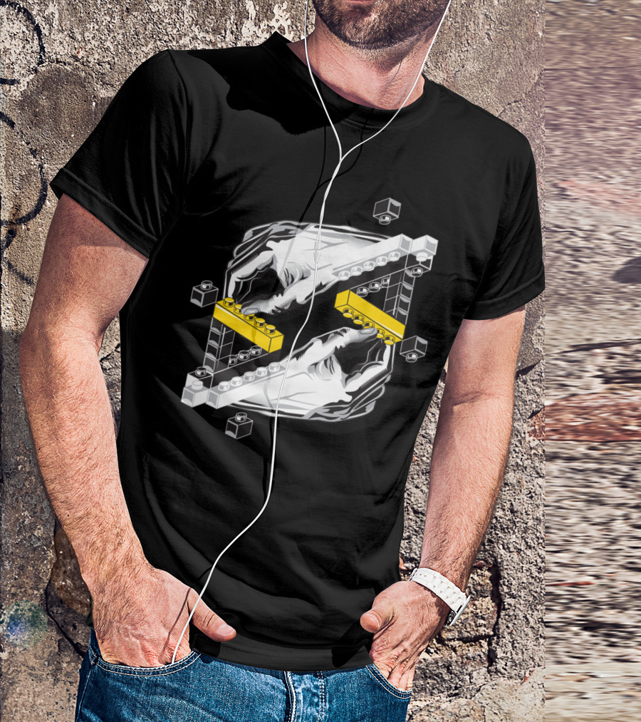 Hands Building Hands LEGO Blocks Yellow T-Shirt