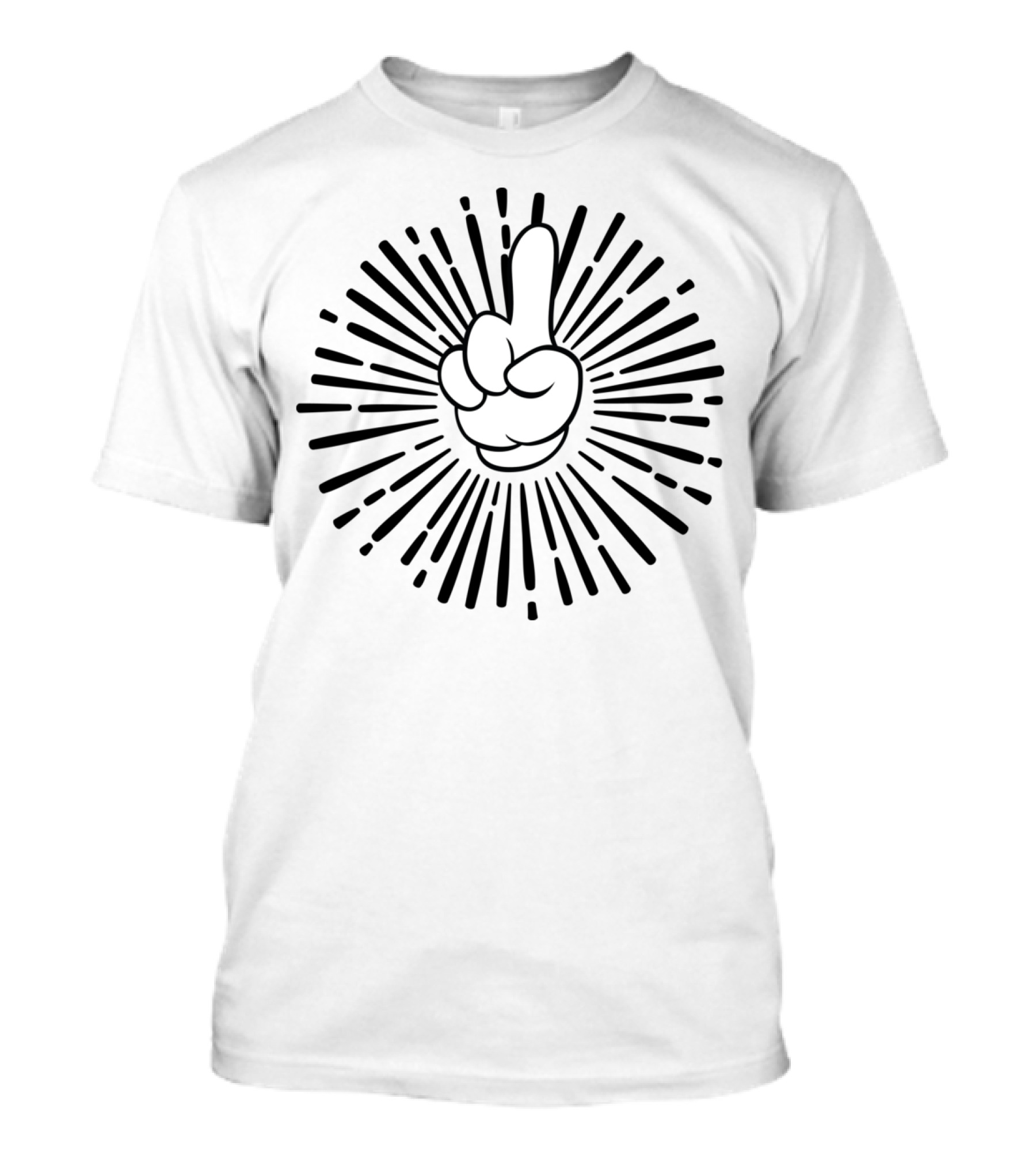 Cartoon Hand Number One Burst T-Shirt