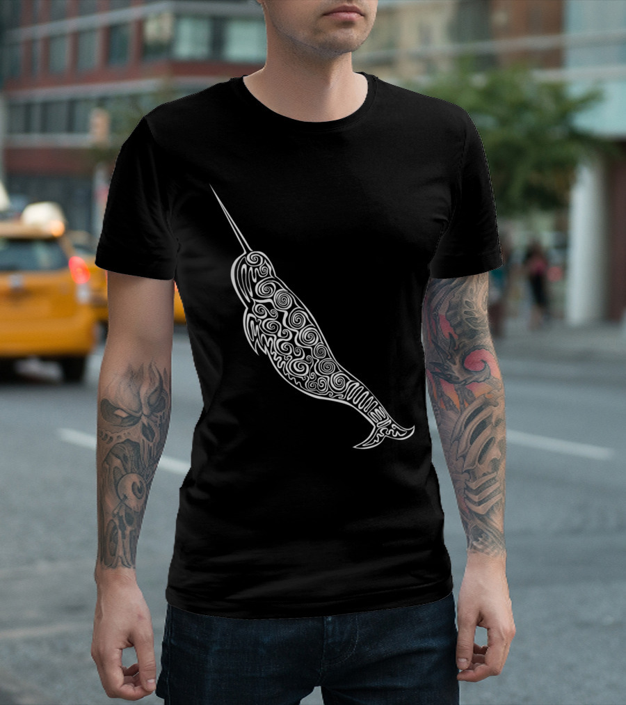 Intricate Swirl Pattern Narwhal T-Shirt