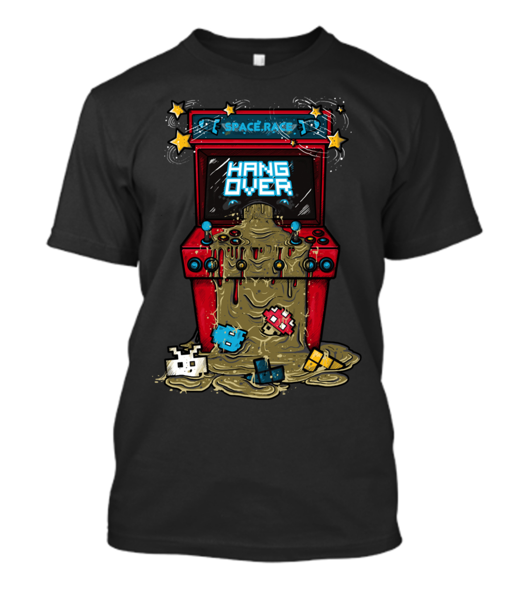 SPACE RACE HANG OVER Arcade Machine Retro Video Game Icons T-Shirt