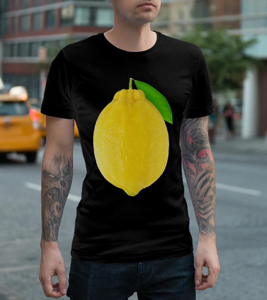 Lemon Fruit with Green Leaf T-Shirt