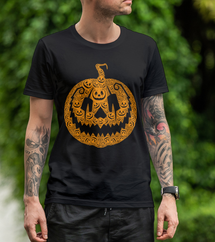 Jack Of 1000 Faces Pumpkin Halloween Jack-O'-Lantern Collection T-Shirt
