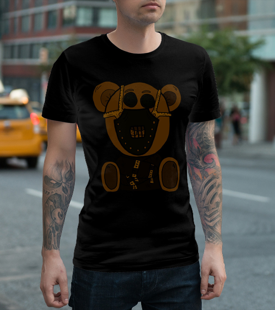 Hannibear Lecter Bear with Mask and Straps T-Shirt