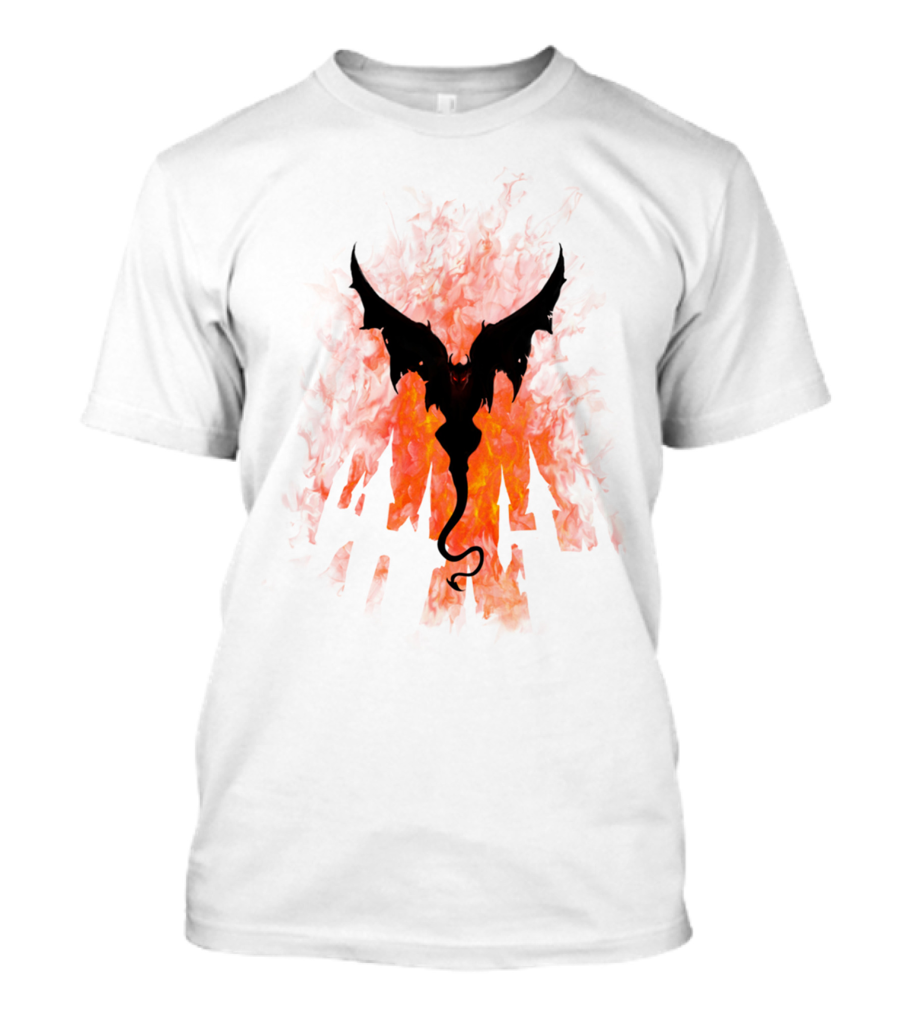 Dracula Returns Fiery Castle Silhouette With Bat Wings And Flames T-Shirt