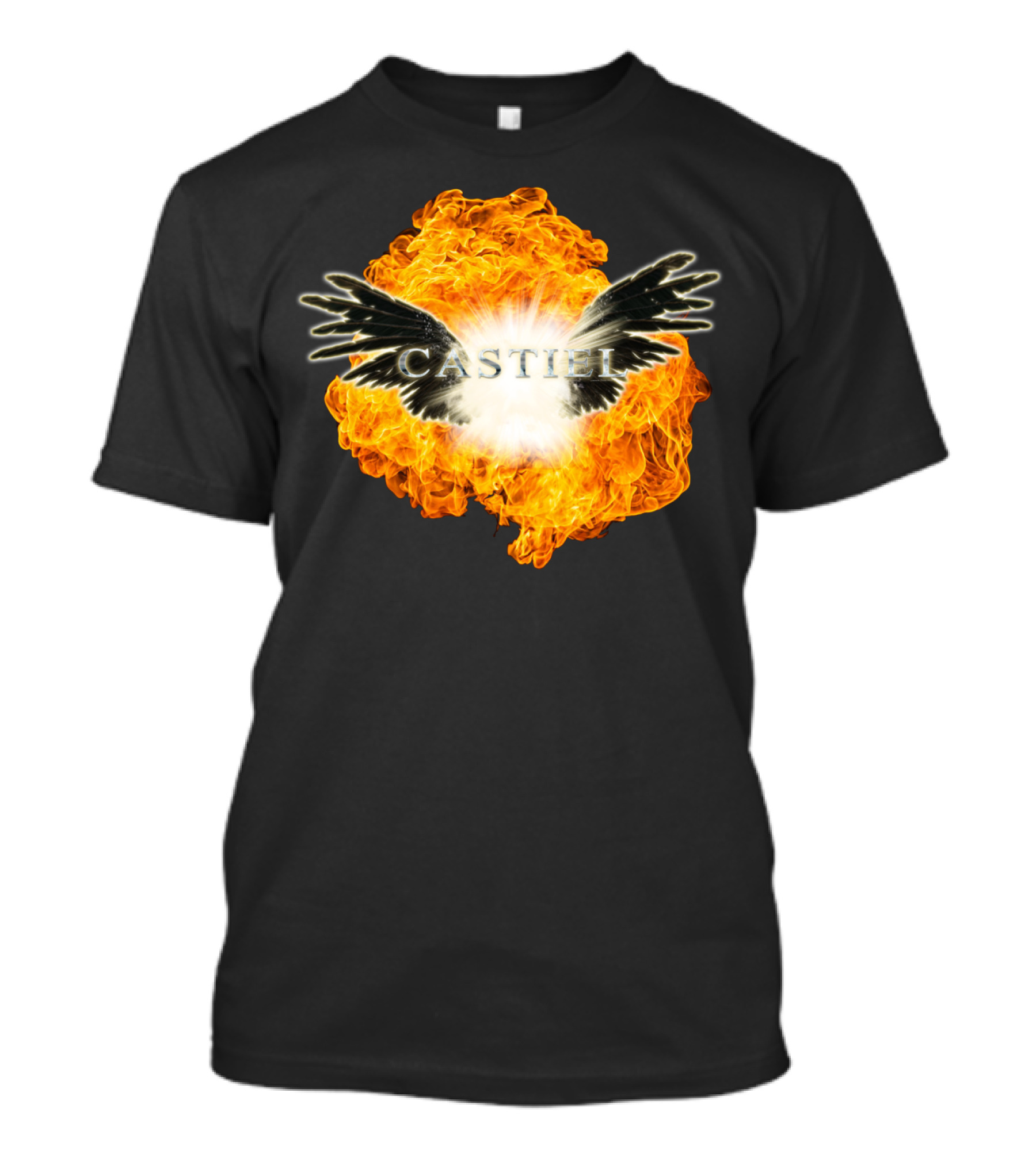 Castiel Angel Wings Fireball Explosion Fallen T-Shirt
