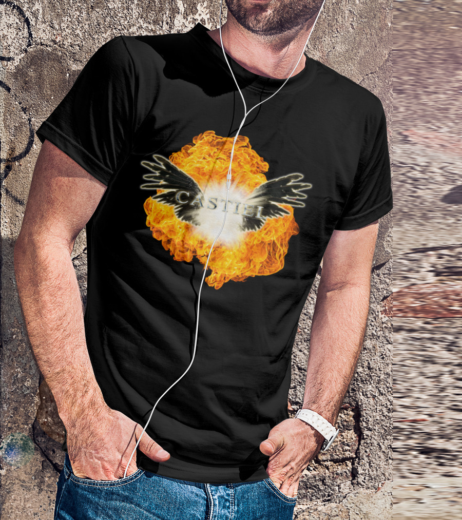 Castiel Angel Wings Fireball Explosion Fallen T-Shirt