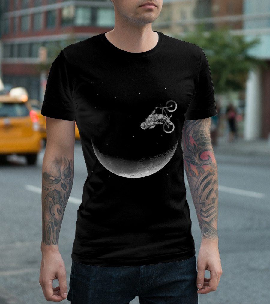 Astronaut BMX Moon Flip Stargazing Show T-Shirt