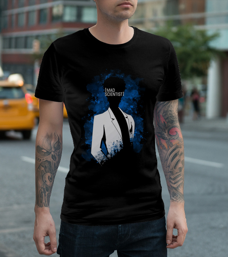 MAD SCIENTIST Blue Aura Character T-Shirt
