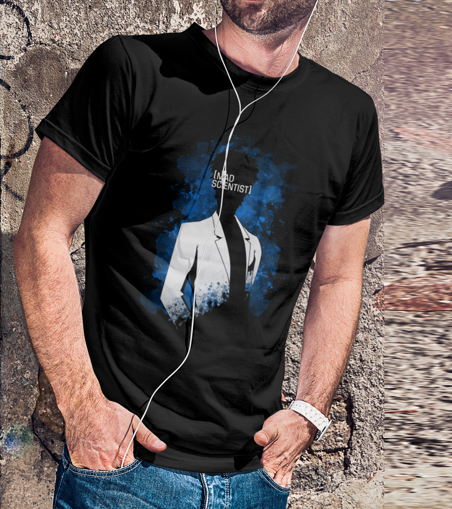 MAD SCIENTIST Blue Aura Character T-Shirt