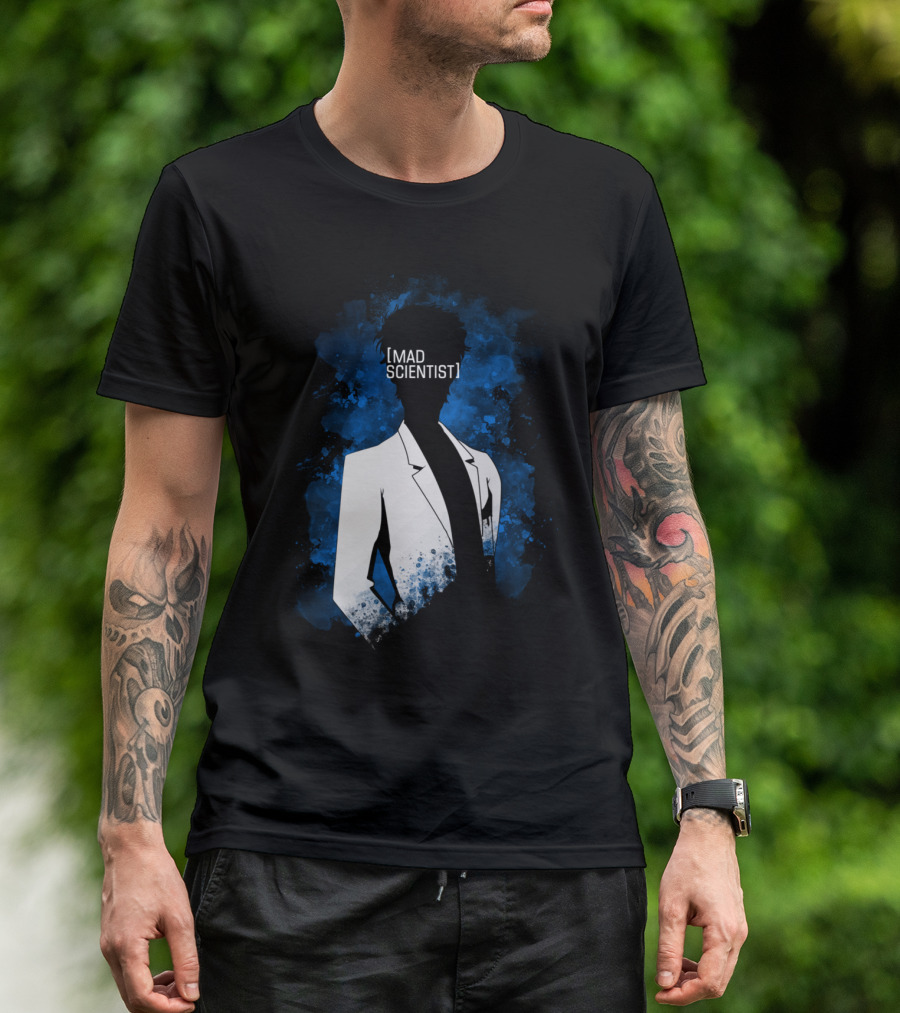 MAD SCIENTIST Blue Aura Character T-Shirt