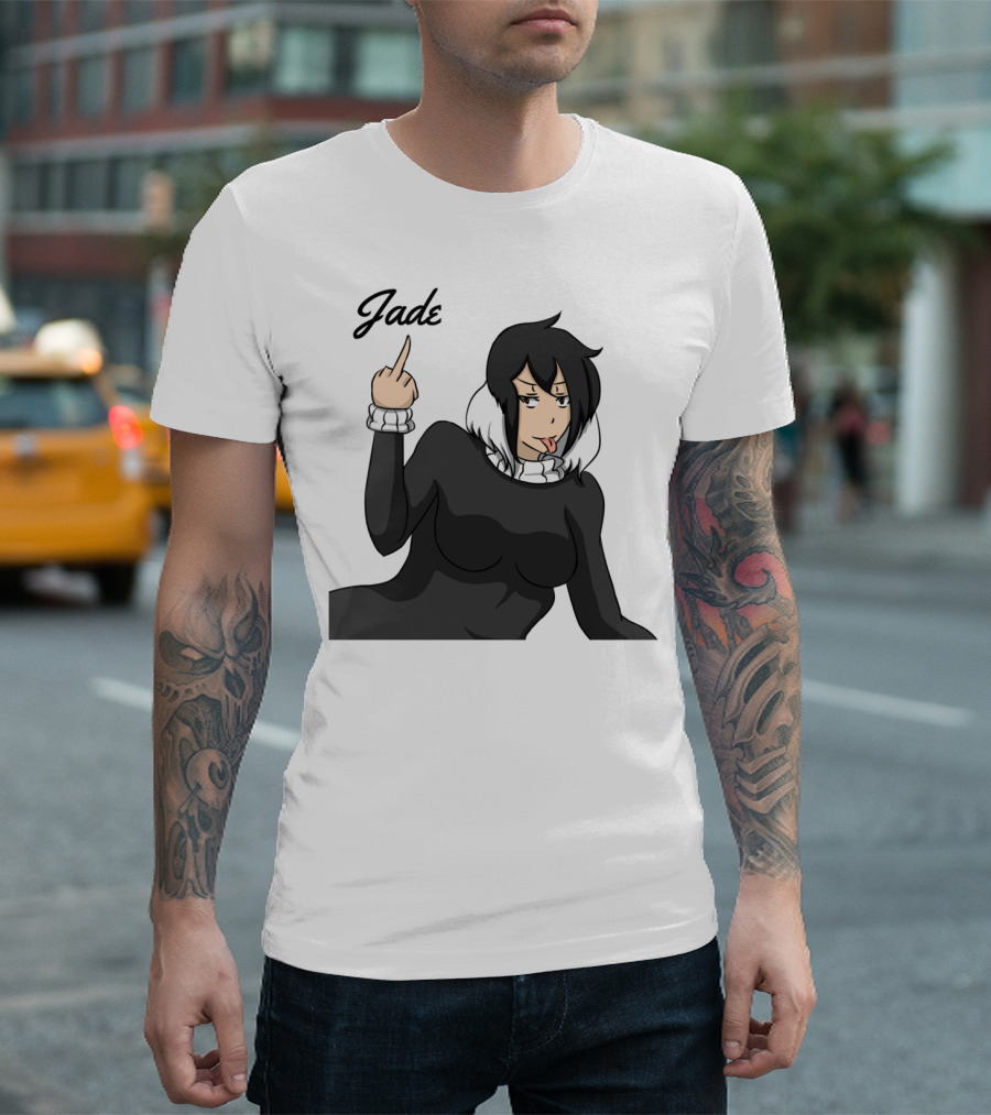 Jade Anime Character With Dark Outfit And Attitude T-Shirt