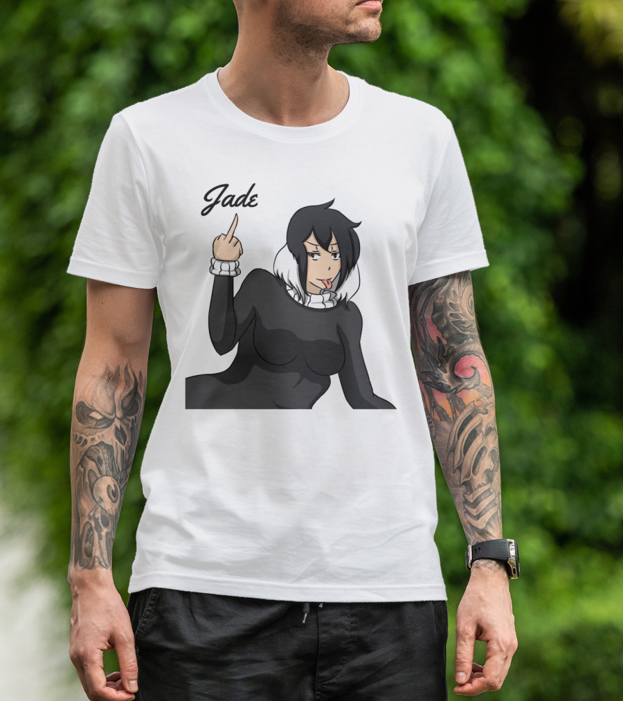 Jade Anime Character With Dark Outfit And Attitude T-Shirt