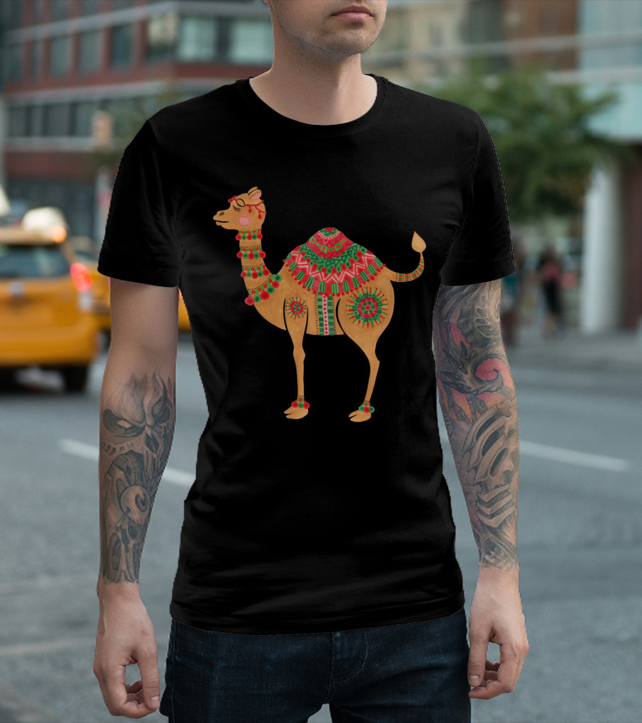 The Ethnic Camel Festive Colors T-Shirt