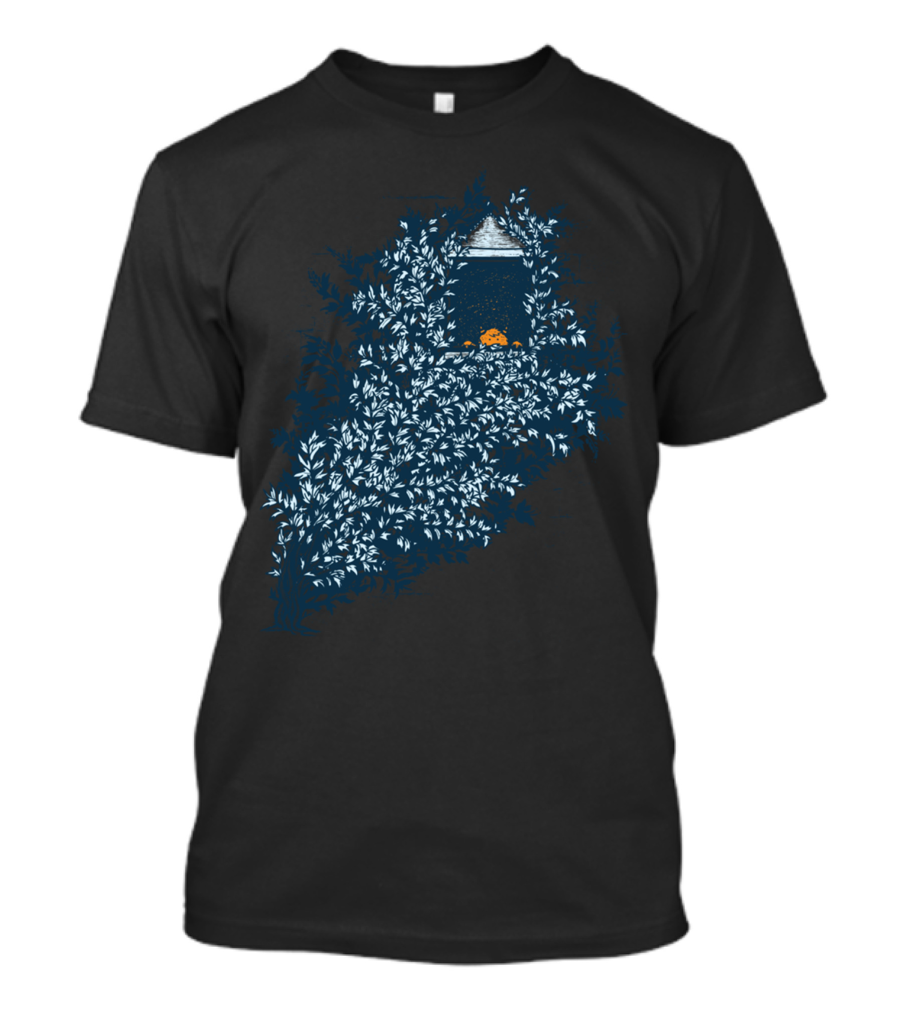 Shut In Cozy Night By Lantern With Leaves And Window T-Shirt