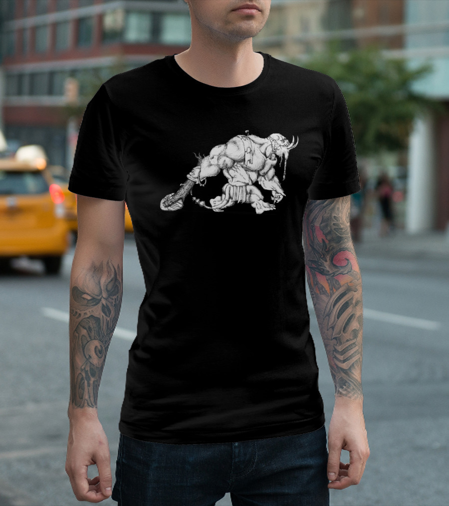 Giant Troll Warrior Monster Sketch Fantasy Character T-Shirt