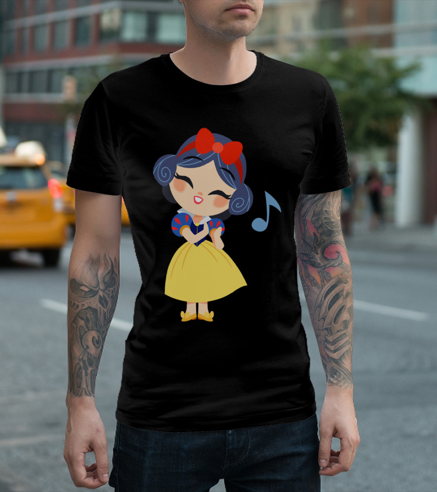 Snow White Singing with Musical Note T-Shirt
