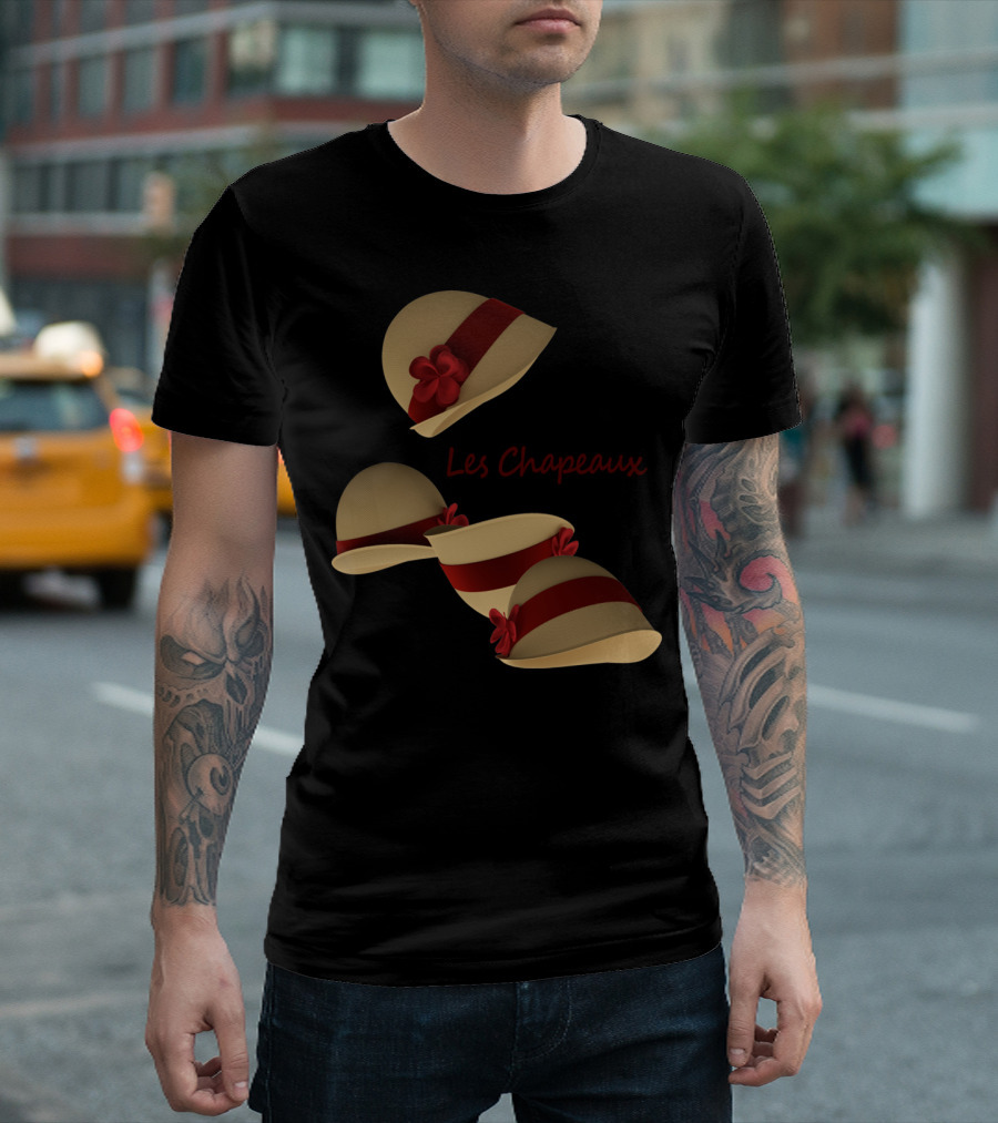 Les Chapeaux Elegant Red Ribbon Flower Hats T-Shirt