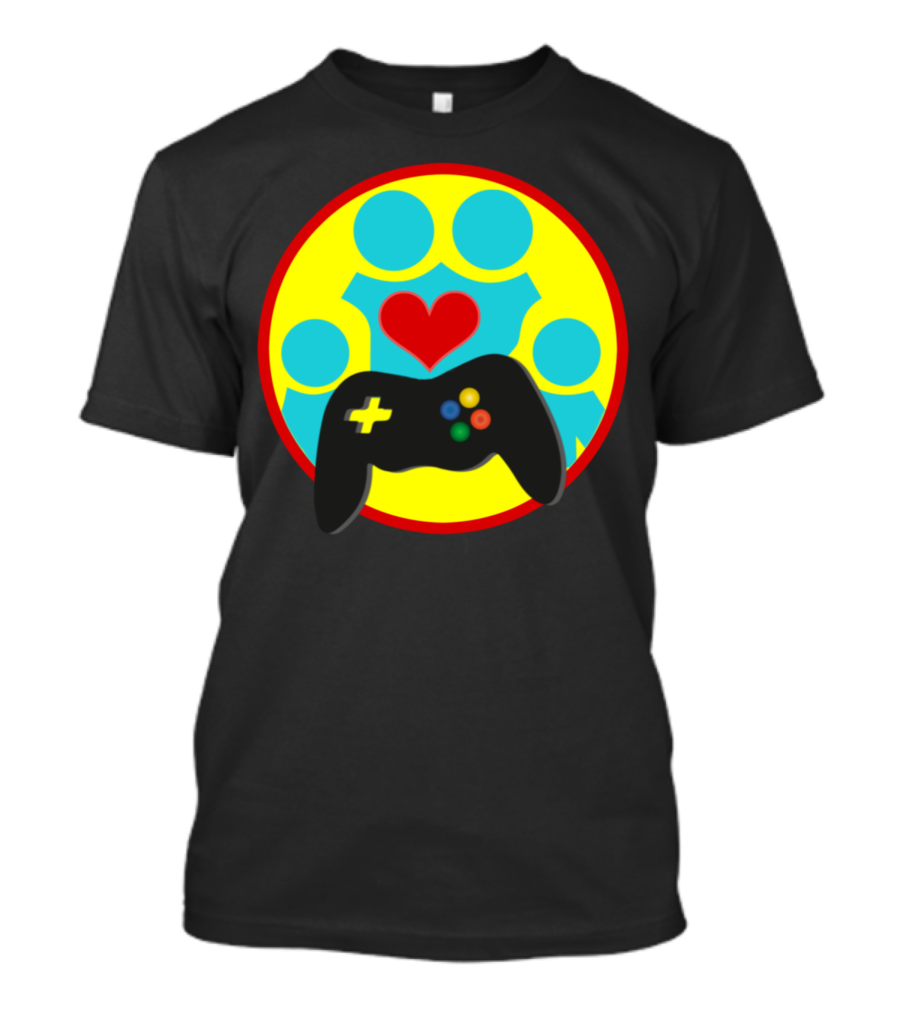 The Family That Plays Together Stays Together Gaming Controller Heart Circles T-Shirt
