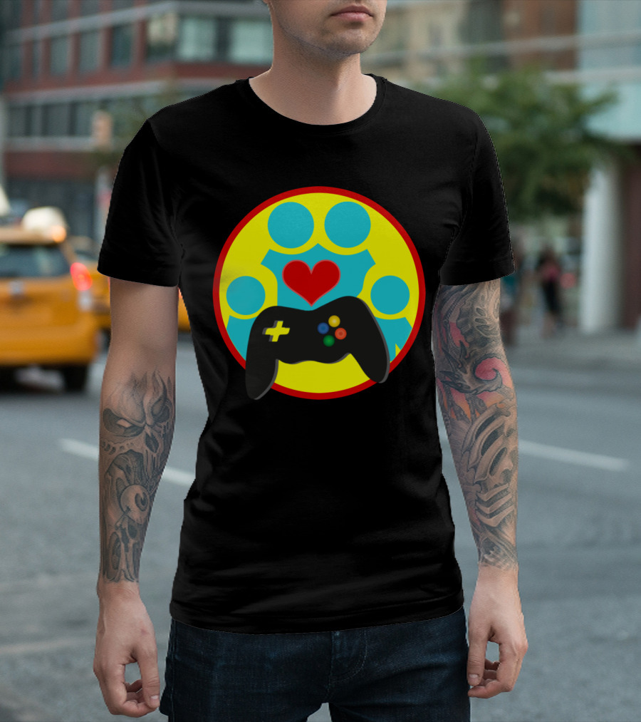 The Family That Plays Together Stays Together Gaming Controller Heart Circles T-Shirt