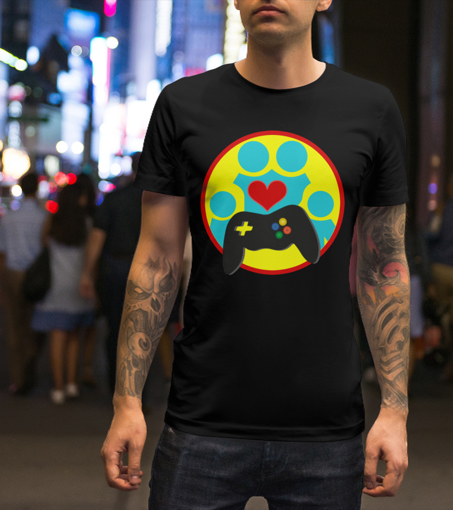 The Family That Plays Together Stays Together Gaming Controller Heart Circles T-Shirt