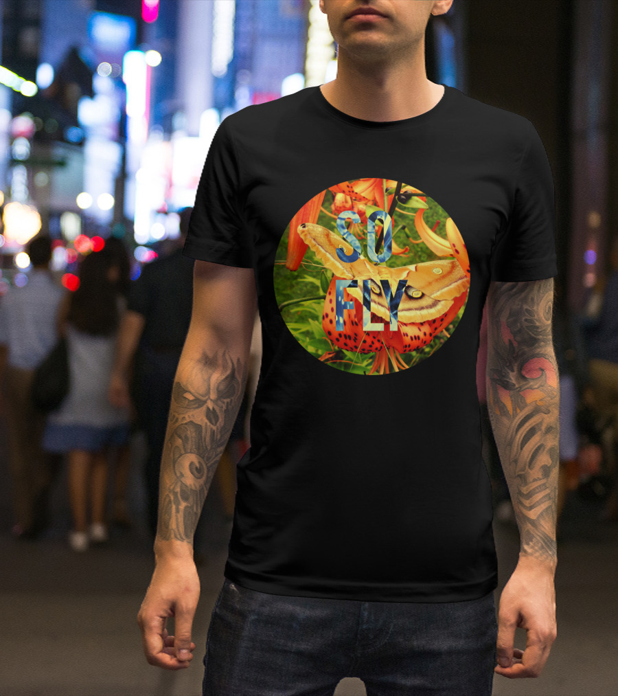 SO FLY Colorful Butterfly Tiger Lily T-Shirt