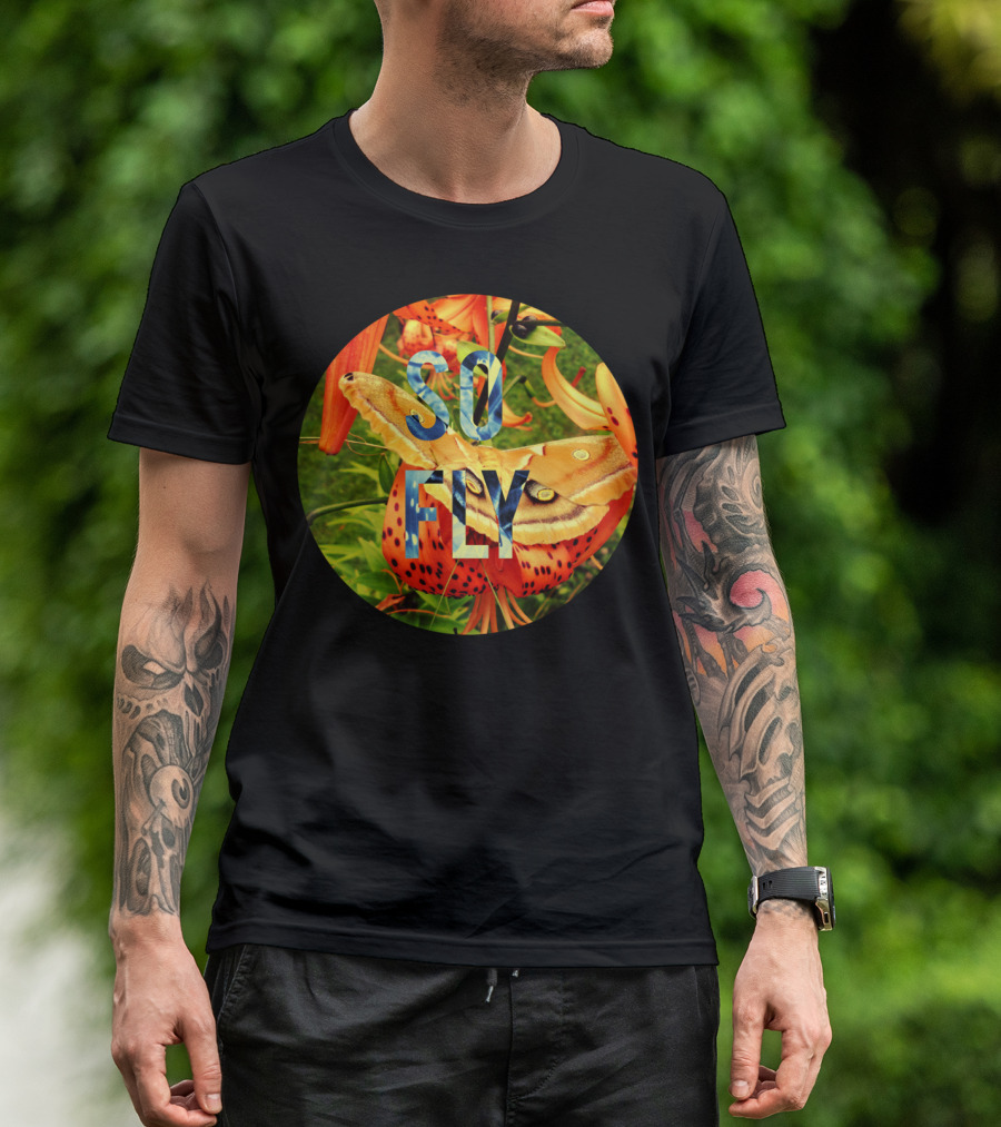 SO FLY Colorful Butterfly Tiger Lily T-Shirt