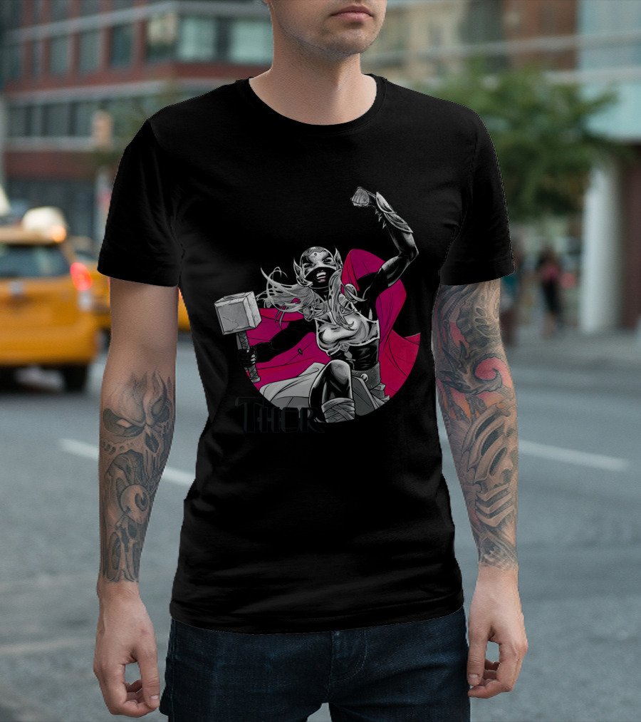 Jane Foster Mjolnir Thor Comic Art Warrior Power T-Shirt
