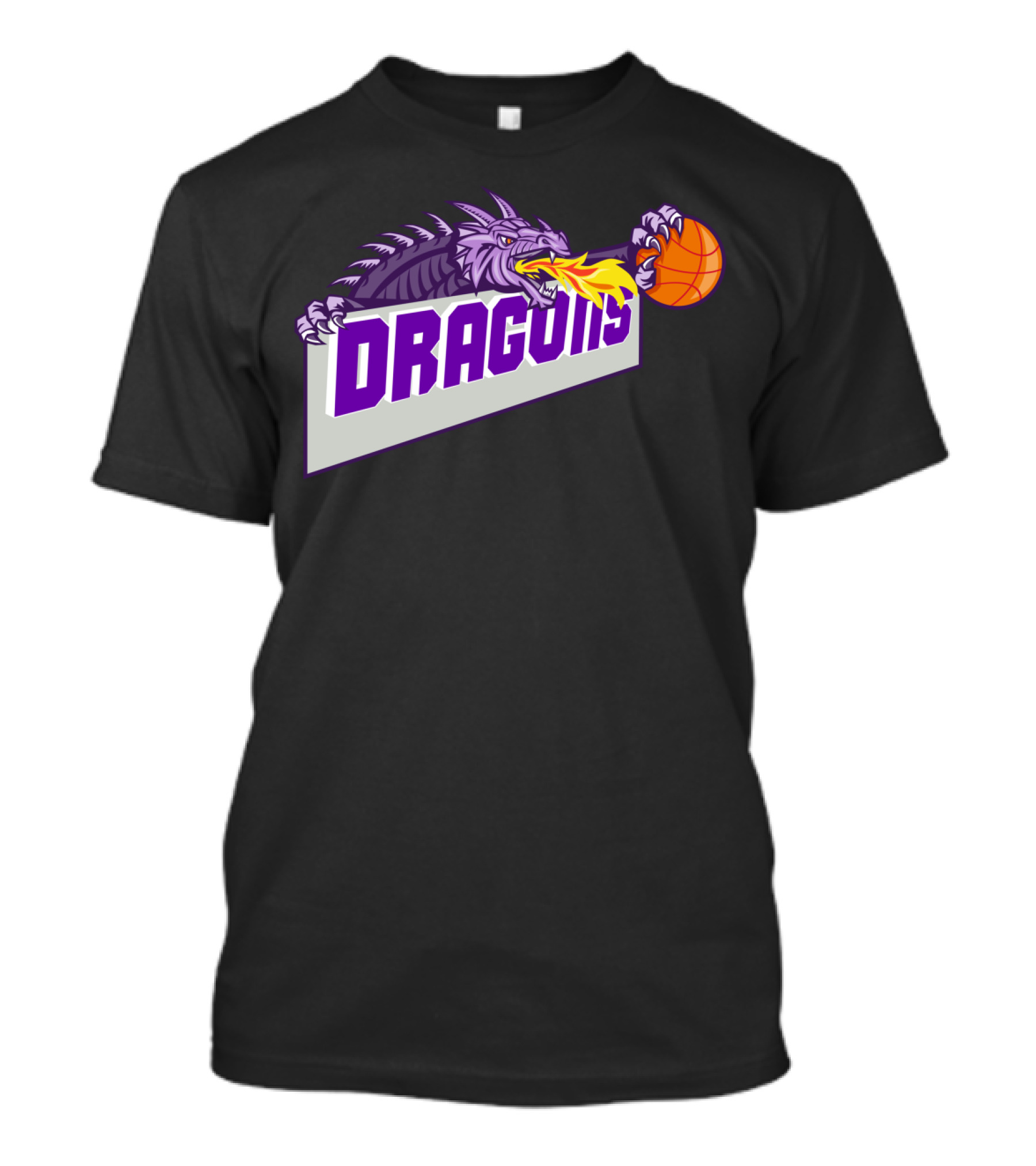 Dragons Fire-Breathing Dragon Clutching Basketball T-Shirt
