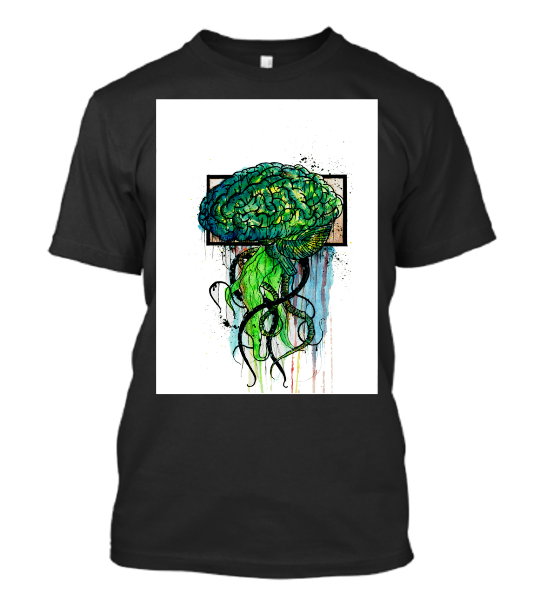 Cerebrum Ingenuity Vibrant Brain Jellyfish Fusion T-Shirt