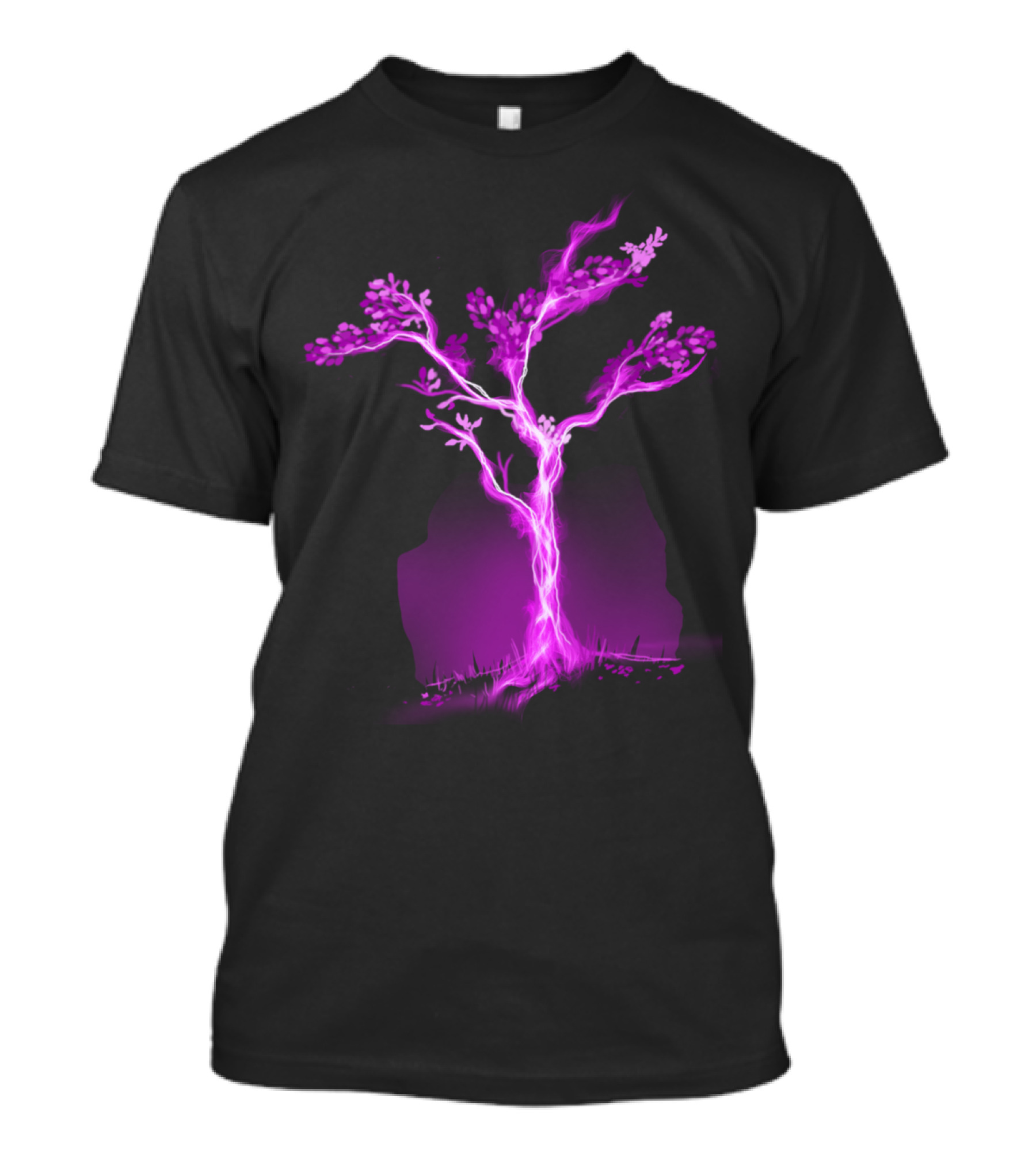 Ultraviolet Lightning Tree Mystic Energy Vision T-Shirt
