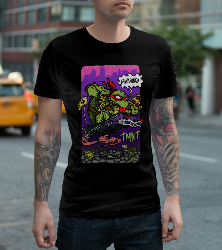 TMNT Kawabonga Pizza Skateboard Adventure T-Shirt
