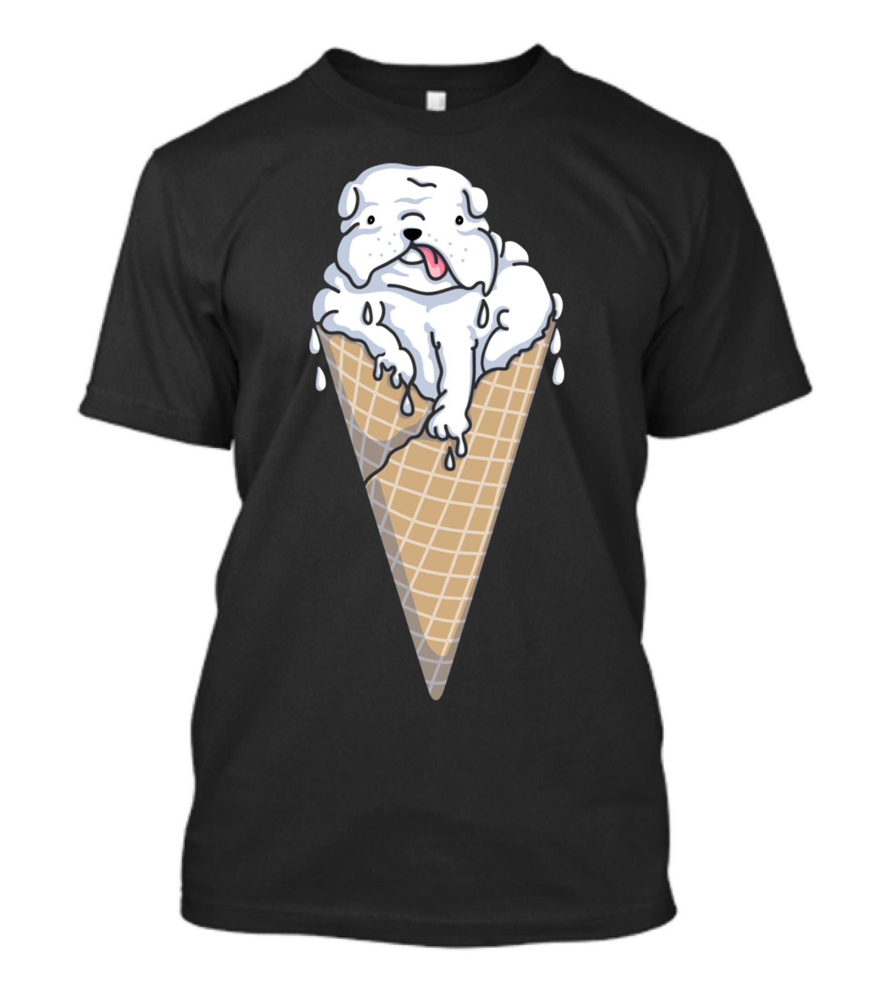 Pup Pop Melting Bulldog Ice Cream Cone T-Shirt