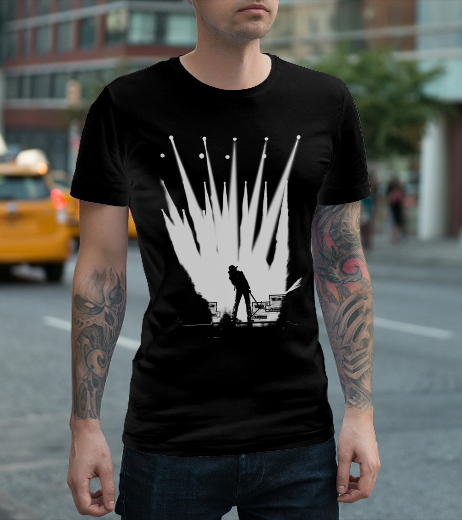 Rockstar Silhouette Under Bright Stage Lights T-Shirt
